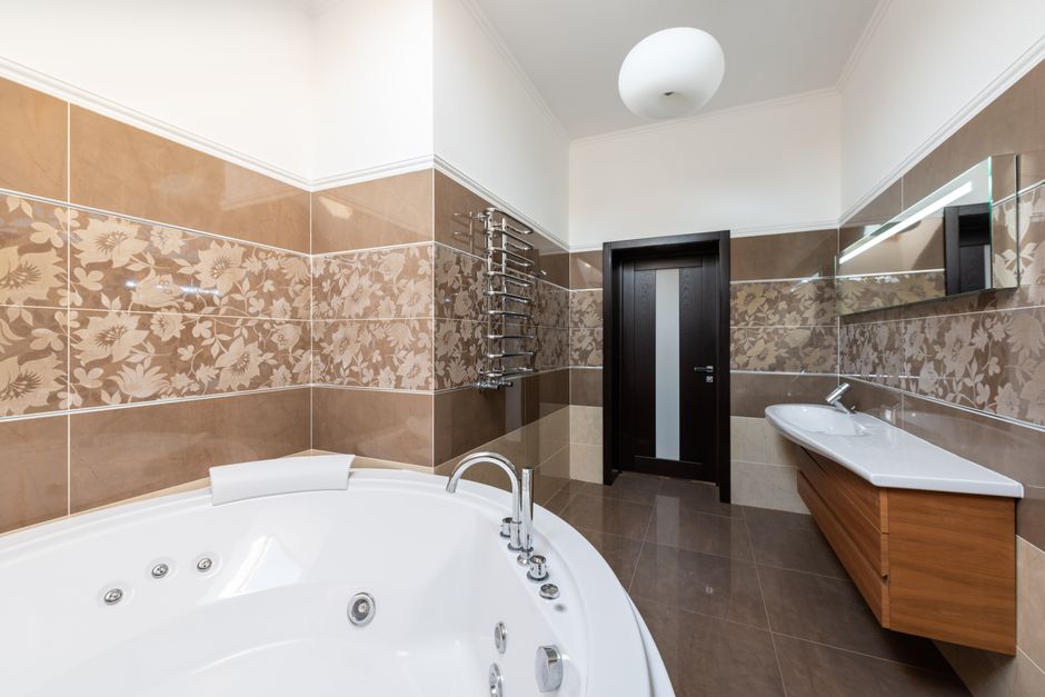 Luxury bathroom interior with premium tile work